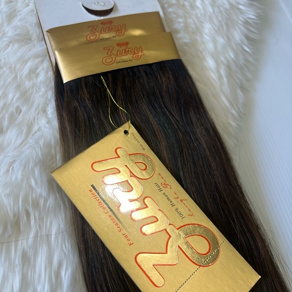 Ultra Silky Black with Copper highlights Hair Extensions in 18 Inch FF 1… - Picture 2 of 6